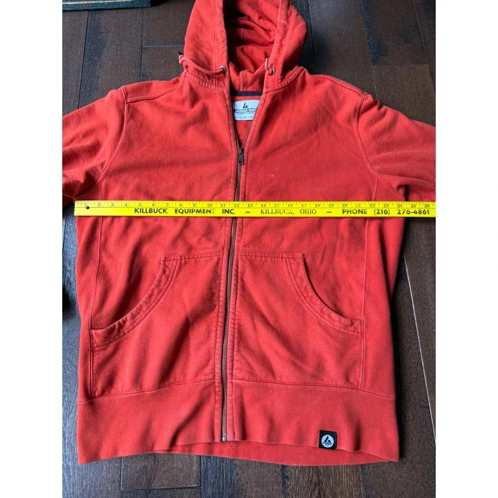 American Giant Mens Classic Full Zip Hoodie orange 100% Cotton Made in USA XL - Picture 6 of 7